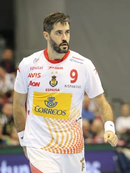 Raul Enterrios Rodriguez ( Spain,FC Barcelona Lassa ) at the men's international match Germany against Spain on 28.10.2017 in Magdeburg