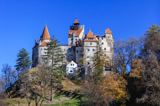The medieval Castle of Bran known for the myth of Dracula. Brasov Transylvania. Romania