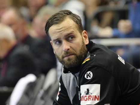 Handball player Silvio Heinevetter (DHB,Füchse Berlin) at the men's international match Germany against Spain on 28.10.2017 in Magdeburg