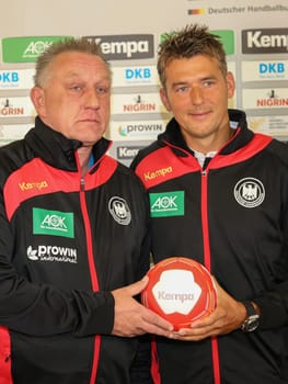 DHB national coach women Michael Biegler and DHB national coach men Christian Prokop