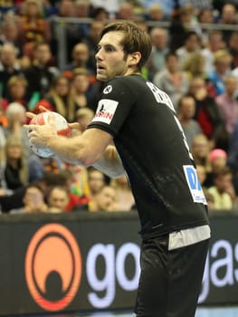 Handball player Uwe Gensheimer ( DHB,Paris Saint Germain HB ) at the men's international match Germany against Spain on 28.10.2017 in Magdeburg