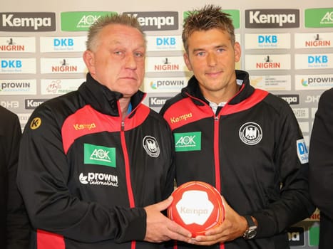 DHB national coach women Michael Biegler and DHB national coach men Christian Prokop