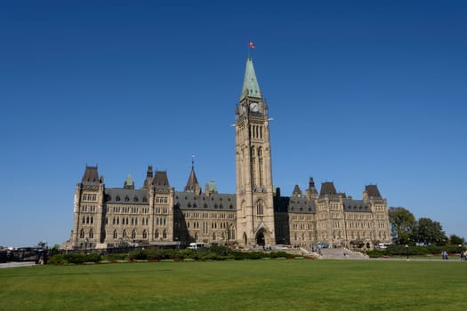 The Canadian Parliament Building on Parliament Hill on a Sunny Day in Ottawa, Canada