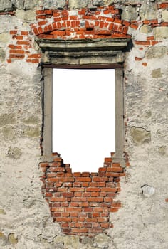 Window in the ruins of the Gothic castle - detail
