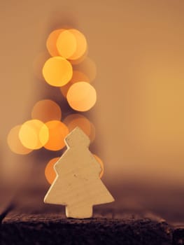 Christmas background with blurred lights