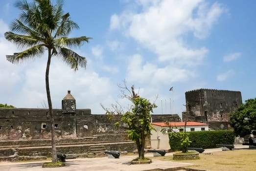 old,ruins of fort jesus in mombasa,kenya