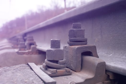 Rail fastener for hold rail with concrete plinth track on viaduct of sky train.
