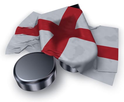 music note and English flag - 3d illustration
