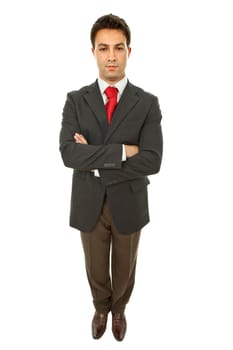 young business man full body isolated on white background