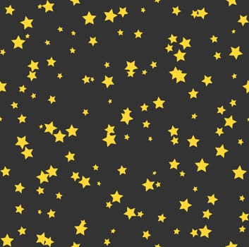 Nice cartoon star pattern with different stars icons on dark background. Original vector pattern for textile, web etc.