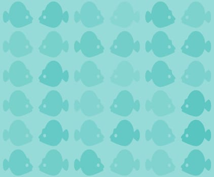 Vector seamless colorful fish pattern with tropical fish in different colors. Endless vector tiled background for textile