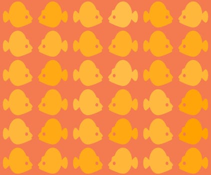 Vector seamless colorful fish pattern with tropical fish in different colors. Endless vector tiled background for textile