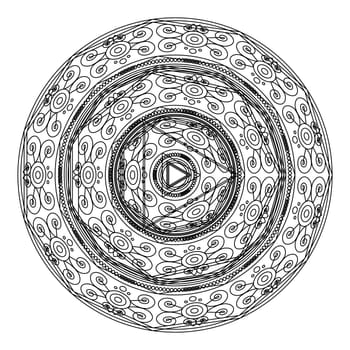 Mandalas for coloring book. Decorative black and white round outline ornament. Unusual flower shape. Oriental vector and anti-stress therapy patterns. Vector yoga logos design element.