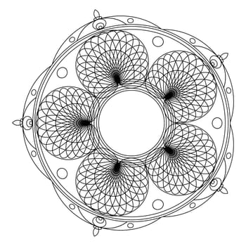 Mandalas for coloring book. Decorative black and white round outline ornament. Unusual flower shape. Oriental vector and anti-stress therapy patterns. Vector yoga logos design element.