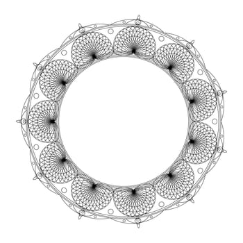 Mandalas for coloring book. Decorative black and white round outline ornament. Unusual flower shape. Oriental vector and anti-stress therapy patterns. Vector yoga logos design element.