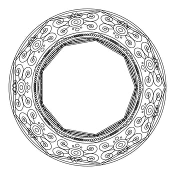 Mandalas for coloring book. Decorative black and white round outline ornament. Unusual flower shape. Oriental vector and anti-stress therapy patterns. Vector yoga logos design element.