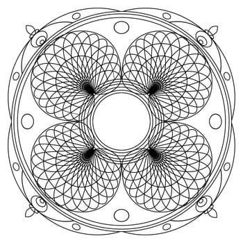 Mandalas for coloring book. Decorative black and white round outline ornament. Unusual flower shape. Oriental vector and anti-stress therapy patterns. Vector yoga logos design element.