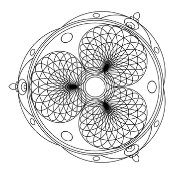 Mandalas for coloring book. Decorative black and white round outline ornament. Unusual flower shape. Oriental vector and anti-stress therapy patterns. Vector yoga logos design element.