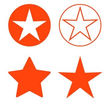 Isolated red star icon, ranking mark set. Modern simple favorite sign, decoration symbol for website design, web button, mobile app.