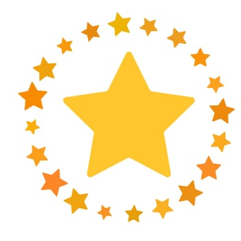 Star in circle shape. Starry vector border frame icon isolated on a white background