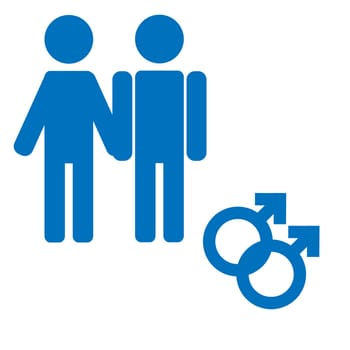 Gender icon symbol. Male boy man icon in circle. Blue vector symbol.
