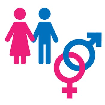 Gender symbol set. Male Female girl boy woman man icon symbol.