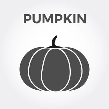 Halloween isolated pumpkin in vector. Autumn dall thanksgiving food for vegetarian. Natural seasonal plant from farm or garden. White light and black gray dark.