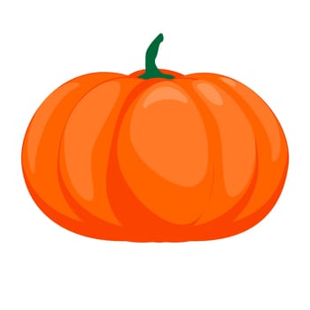 Halloween isolated pumpkin in vector. Autumn dall thanksgiving food for vegetarian. Natural seasonal plant from farm or garden. White light and orange.