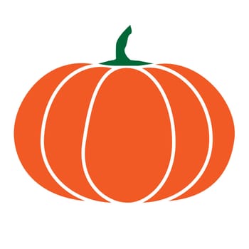 Halloween isolated pumpkin in vector. Autumn dall thanksgiving food for vegetarian. Natural seasonal plant from farm or garden. White light and orange.
