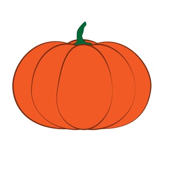 Halloween isolated pumpkin in vector. Autumn dall thanksgiving food for vegetarian. Natural seasonal plant from farm or garden. White light and orange.