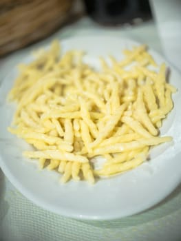 Particular of handmade italian pasta. deliberately unfocused photo