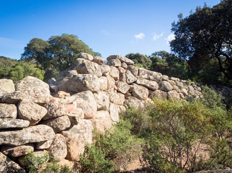 Nuragic prehistoric wall stone