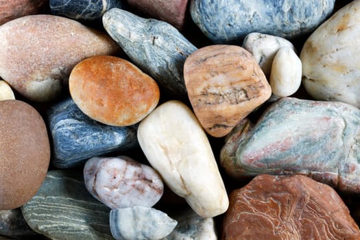 Detail of the various sea pebbles - gravel stones