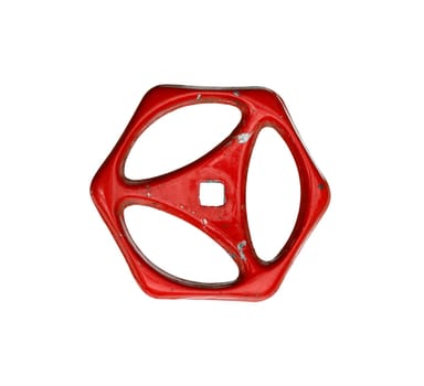 Detail of the old and used red turncock