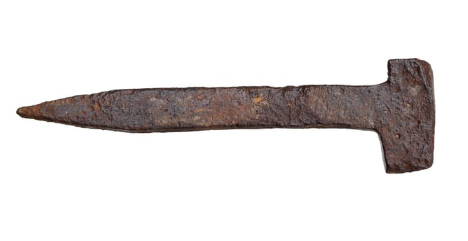 Detail of the old rusty nail - tang
