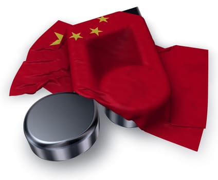 music note and flag of china - 3d rendering