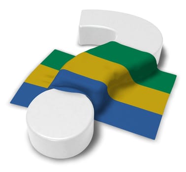 flag of gabon and question mark - 3d illustration