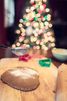 Making Christmas gingerbread cookies
