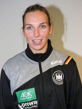 Handball player Angie Geschke ( DHB,VfL Oldenburg) at the women's international match Germany against netherlands on 28.10.2017 in Magdeburg
