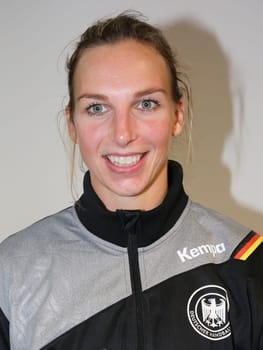 Handball player Angie Geschke ( DHB,VfL Oldenburg) at the women's international match Germany against netherlands on 28.10.2017 in Magdeburg