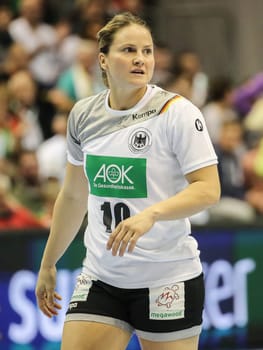 Handball player Anna Loerper ( DHB,TuS Metzingen) at the women's international match Germany against netherlands on 28.10.2017 in Magdeburg