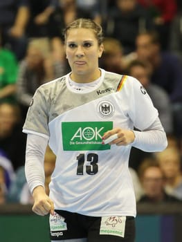 Handball player Julia Behnke ( DHB,TuS Metzingen) at the women's international match Germany against Netherlands on 28.10.2017 in Magdeburg