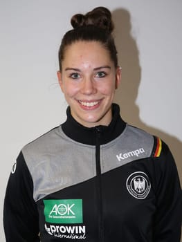 Handball player Emily Bölk ( DHB,Buxtehuder SV) at the women's international match Germany against Netherlands on 28.10.2017 in Magdeburg