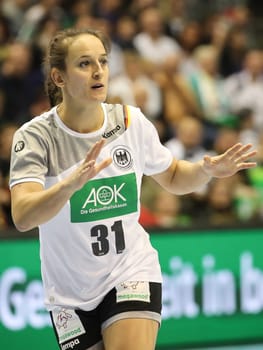 Handball player Kerstin Wohlbold (DHB,Thüringer HC) at the women's international match Germany against Netherlands on 28.10.2017 in Magdeburg