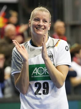 Handball player Antje Lauenroth ( DHB,SG BBM Bietigheim) at the women's international match Germany against Netherlands on 28.10.2017 in Magdeburg