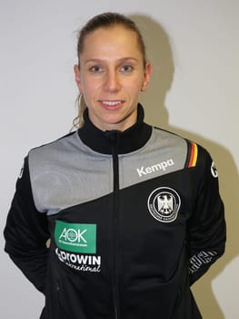Handball player Katja Kramarczyk ( DHB,TSV Bayer 04 Leverkusen) at the women's international match Germany against Netherlands on 28.10.2017 in Magdeburg