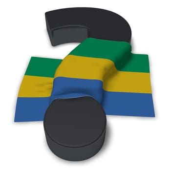 flag of gabon and question mark - 3d illustration