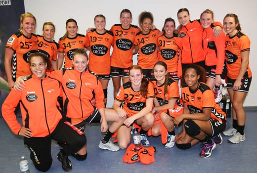 Dutch women's national team at the women's international match Germany against Netherlands on 28.10.2017 in Magdeburg