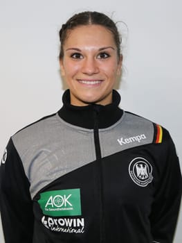 Handball player Julia Behnke ( DHB,TuS Metzingen) at the women's international match Germany against Netherlands on 28.10.2017 in Magdeburg