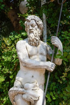 A Neptune statue in a seaside town in Italy